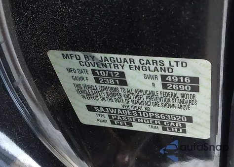 2013 Jaguar Xf I4 T from USA, damaged, VIN SAJWA0ES1DPS63520